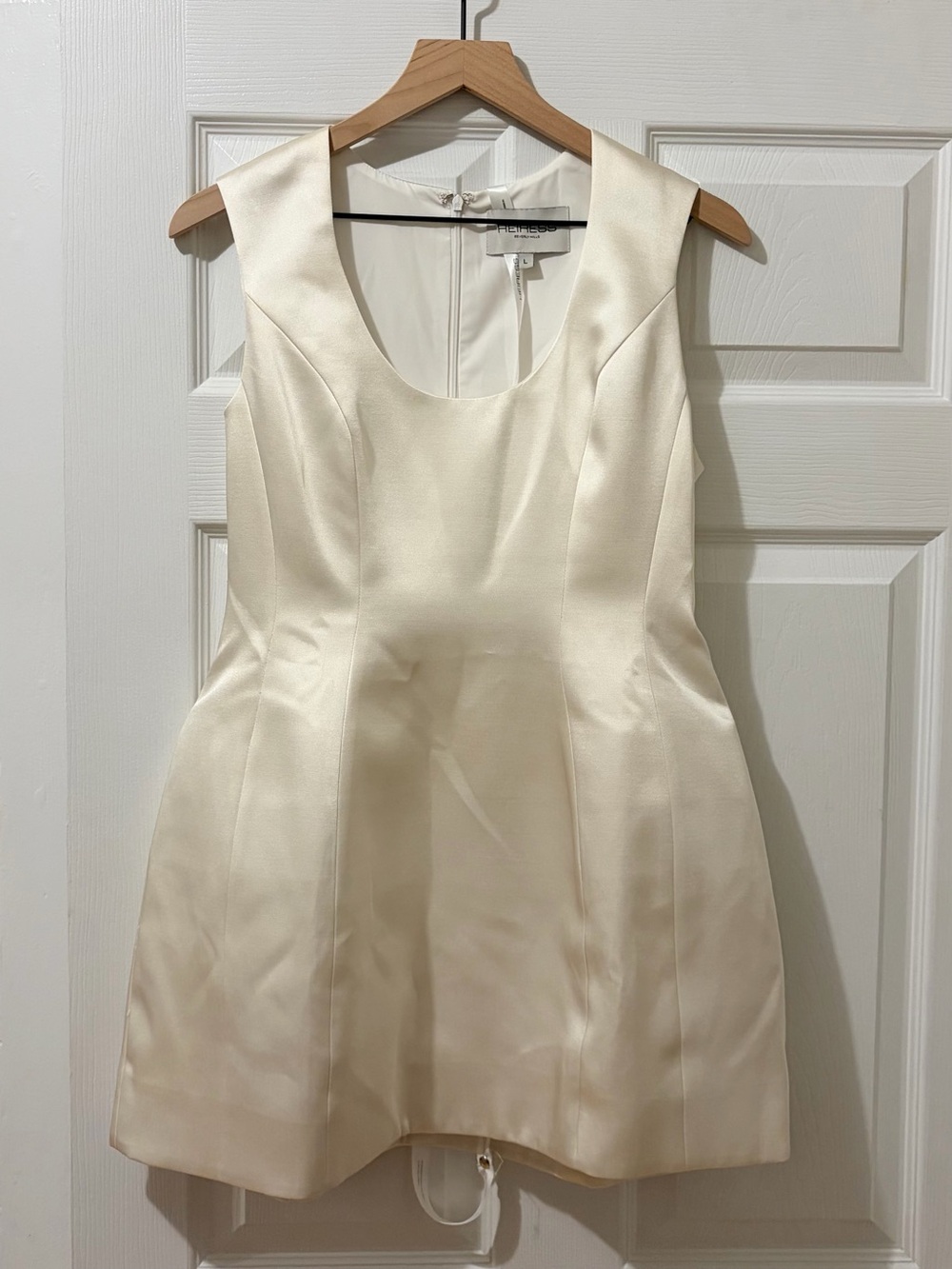 NWT Heiress Beverley Hills THE SATIN STRUCTURED SCULPTING A-LINE MINI DRESS L - Picture 9 of 9